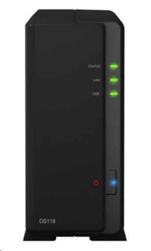 Obrázek Synology DS118 DiskStation (4C/RealtekRTD1296/1,4GHz/1GBRAM/1xSATA/2xUSB3.0/1xGbE)