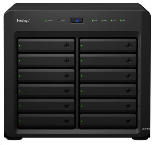 Obrázek Synology DS3617xs DiskStation (4C/XeonD-1527/2,2-2,7GHz/16GBRAM/12xSATA/2xUSB3.0/4xGbE/1xPCIe)