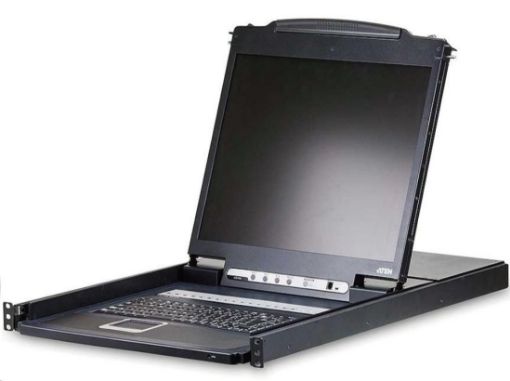 Obrázek ATEN 8-port KVM PS/2+USB, OSD, rack, 19" LCD, touchpad, klávesnice