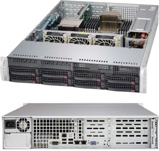 Obrázek SUPERMICRO Server 2610Q Epyc 7262 (3.2G/8C/64M/3200) 1x16G 6PCI-E 8LFF/SFF 1x600W 2x1G iKVM NBD303 2U