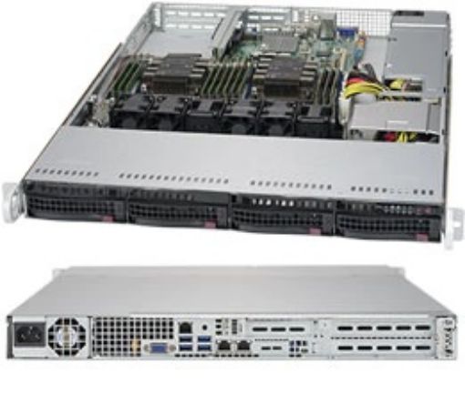 Obrázek SUPERMICRO Server 1420Q X4208 (2.1G/8C/11M/2666) 1x16G 3PCI-E 4LFF/SFF 1x600W 2x1G iKVM NBD303 1U