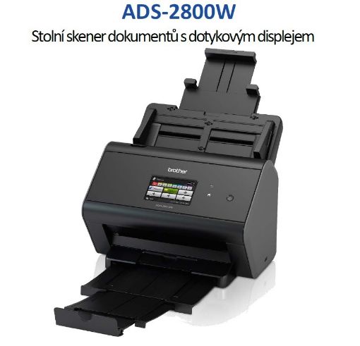 Obrázek BROTHER skener ADS-2800W DUALSKEN (až 30 str/min, 600 x 600 dpi, LCD,512MB) WiFi+LAN duplex