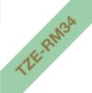 Obrázek BROTHER TZE-RM34 - kazeta TZ šířky 12mm, TEXTILNÍ páska 4m- pro tvorbu dárků - NELEPÍCÍ - MÁTOVÁ PÁSKA, ZLATÝ POTISK