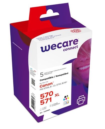 Obrázek WECARE ARMOR cartridge pro CANON Pixma MG5751Sada (PGI-570XL+CLI-571XL CMYK) Black+C+M+Y+K, 1x25ml, 4x13ml