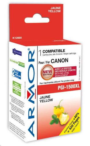 Obrázek WECARE ARMOR cartridge pro CANON, MAXIFY MB2050, 2350,2750 Yellow (PGI1500XLY) 17ml, 1440 str