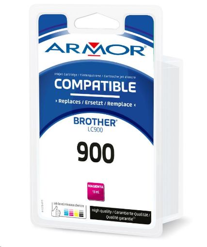 Obrázek ARMOR cartridge pro BROTHER DCP-110/115 Magenta / červená (LC900M) 13ml 500 stran