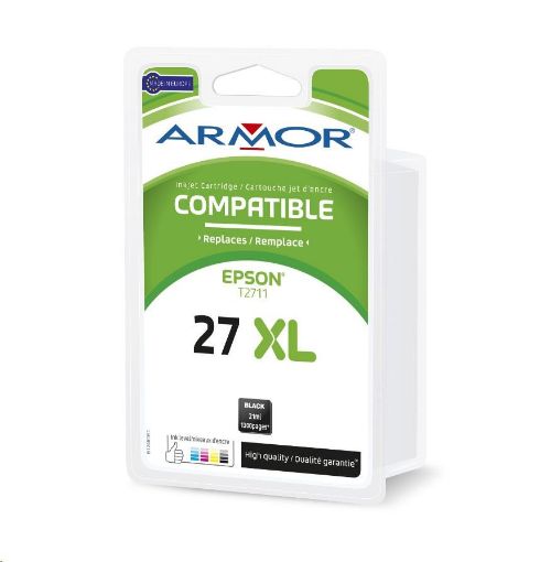 Obrázek ARMOR cartridge pro EPSON WF 3620 černá/black 21ml / 1300p, (T271140)