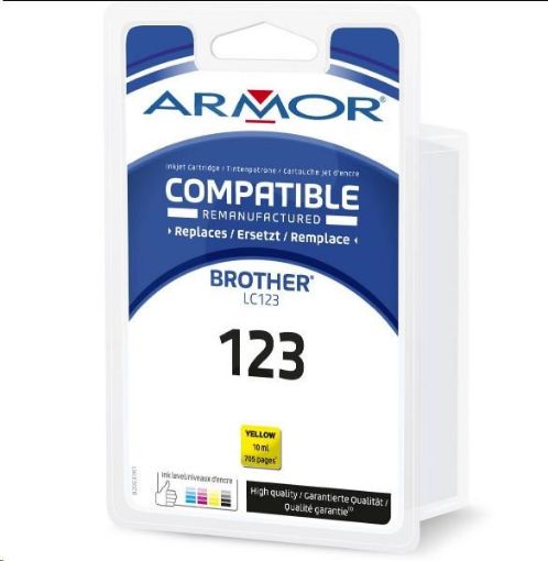 Obrázek ARMOR cartridge pro BROTHER MFC J 4510, Yellow 10ml, (LC123Y)