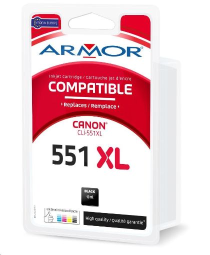 Obrázek ARMOR cartridge pro CANON Pixma MG5450, 6350 (CLi551BKXL) black 13ml