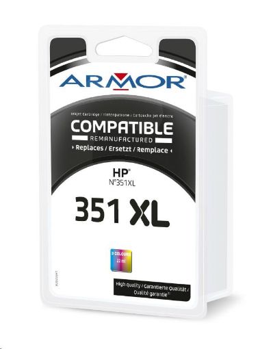Obrázek ARMOR cartridge pro HP DJ D4260, C4280, OJ J5780   High capacity, color, 21 ml (CB338E)