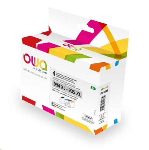 Obrázek OWA Armor cartridge pro HP PACK 4 REMAN. 934XL/935XL,45ml/3x12ml/1700p/3x1030p,C2P23AE/C2P24AE/C2P25AE/C2P26AE,black+CMY