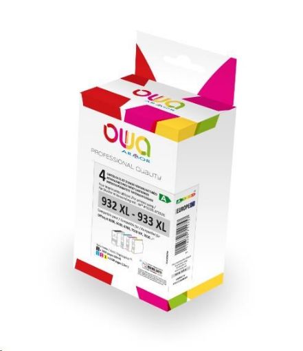 Obrázek OWA Armor cartridge pro HP PACK 4 REMAN. 932-3XL, 30ml/3x12ml/1090p/3x1030p, CN053AE/CN054AE/CN055AE/CN056AE, black+CMY