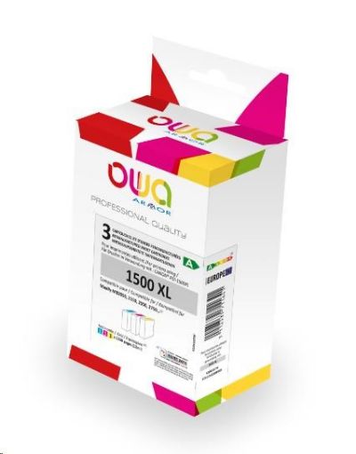 Obrázek OWA Armor cartridge pro CANON, PACK 3 REMAN. PGI-1500XL CM,3x12ml/3x1030p, PGI1500XLCMY, C+M+Y