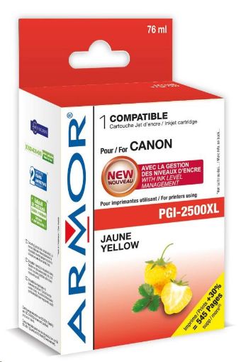 Obrázek OWA Armor cartridge pro CANON, MAXIFY iB4050, MB5050, MB5350, 25ml / 2300p, PGI2500XL Y, žlutá/yellow