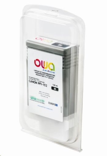Obrázek OWA Armor toner pro CANON imagePROGRAF IPF 500, 130ml, PFI102B, Black (PFI-102 B)