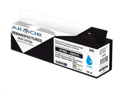 Obrázek ARMOR cartridge pro HP OJ X585 No.980 cyan, 106ml, komp.s D8J07A