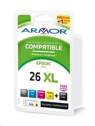 Obrázek ARMOR cartridge pro EPSON XP510/520 sada CMYK+Ph.BK, kom.s T263x