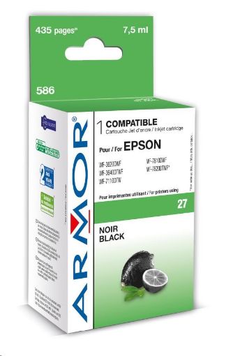Obrázek ARMOR cartridge pro EPSON WF 3620 černý 7,5 ml, (T27014010)