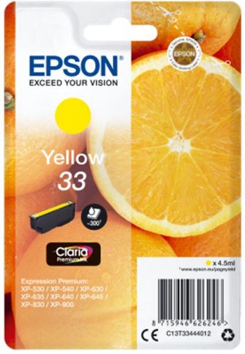 Obrázek Epson Singlepack Pomeranč Yellow 33 Claria Premium Ink