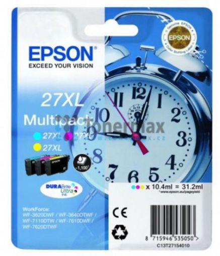 Obrázek EPSON cartridge T2715 (cyan/magenta/yellow) multipack (budík) XL