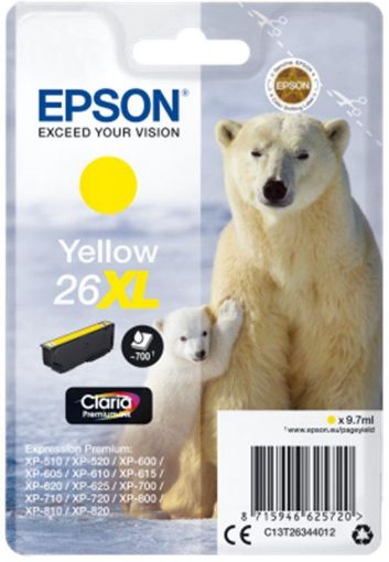 Obrázek Epson Singlepack Ink/26XL Yellow Lední medvěd 9.7ml 