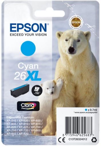 Obrázek Epson Singlepack Ink/26XL Cyan Lední medvěd 9.7ml