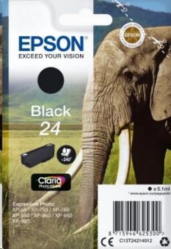 Obrázek EPSON ink čer Singlepack "Slon" Black 24 Claria Photo HD Ink