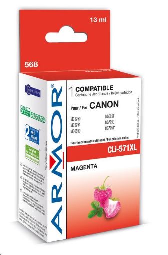 Obrázek ARMOR cartridge pro CANON Pixma MG5751 magenta 13ml (CLI571MXL)