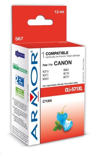 Obrázek ARMOR cartridge pro CANON Pixma MG5751 cyan 13ml (CLI571CXL)