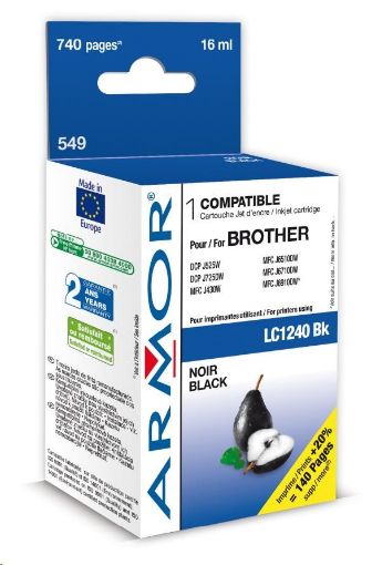 Obrázek ARMOR cartridge pro BROTHER MFC-J6910, Black (LC1240BK) 18 ml