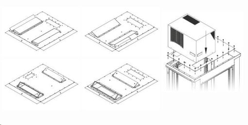 Obrázek TRITON montážní redukce ke klimatizaci X1 a X2 na šířku rozvaděče 600 x 600 mm, šedá