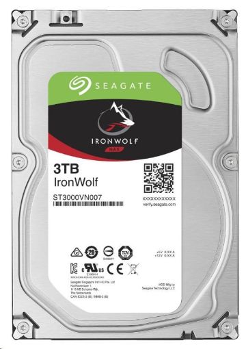 Obrázek SEAGATE HDD IRONWOLF 3TB SATAIII/600, 5900rpm, 64MB cache