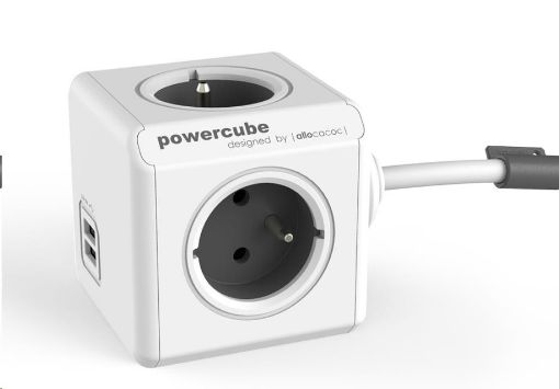 Obrázek Allocacoc PowerCube Extended USB white/grey (3m)