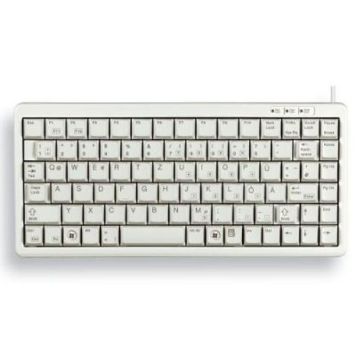 Obrázek CHERRY klávesnice G84-4100 COMPACT KEYBOARD, lehká, USB, EU, bílá