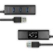 Obrázek AXAGON HUE-S2BL, 4x USB3.0 CHARGING hub 1.2m kabel, micro USB nap. konektor