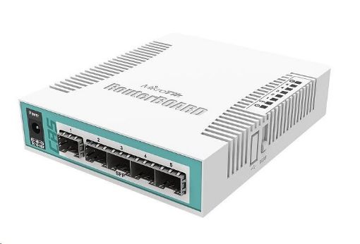 Obrázek MikroTik Cloud Router Switch CRS106-1C-5S, 400MHz CPU, 128MB RAM,1xGLAN/SFP, 5xSFP slot, vč. L5 licence