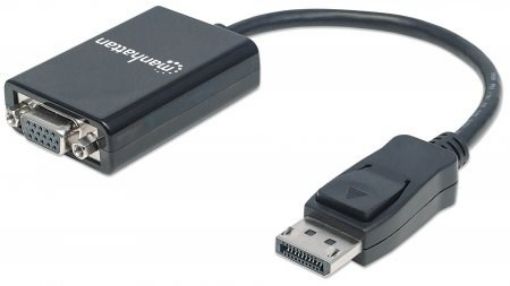 Obrázek MANHATTAN Kabel / adaptér DisplayPort Male to VGA HD15 Female, 15 cm, Active, Black