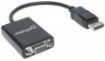 Obrázek MANHATTAN Kabel / adaptér DisplayPort Male to VGA HD15 Female, 15 cm, Active, Black