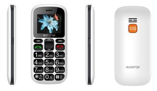 Obrázek Aligator A321 Senior Dual SIM, bílá + nabíjecí stojánek