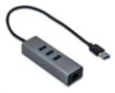 Obrázek iTec USB 3.0 Metal HUB 3 Port + Gigabit Ethernet Adapter