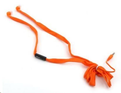 Obrázek PLATINET sluchátka Shoelace Wired Handsfree, 3,5mm jack, oranžová