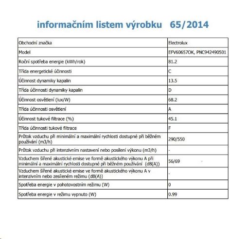 Obrázek ELECTROLUX EFV60657OK DIGESTOŘ KOMÍNOVÁ