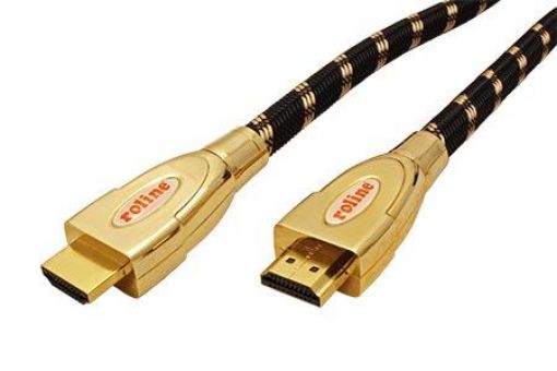 Obrázek Gold High Speed HDMI kabel s Ethernetem, Ultra-HD, 4K, HDMI M-HDMI M, zlacené konektory, 1m