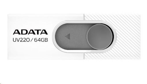 Obrázek ADATA Flash Disk 64GB UV220, USB 2.0 Dash Drive, bílá/šedá