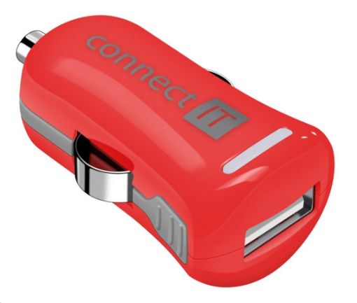 Obrázek CONNECT IT InCarz COLORZ nabíječka do auta 1xUSB 2,1A, červená (V2)