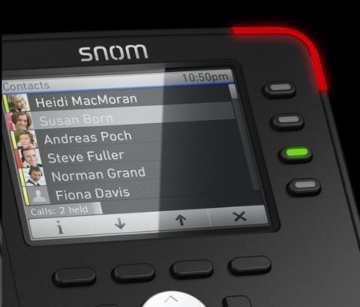 Obrázek Snom IP telefon D765, 12 SIP, 3,5" barevný LCD, 10/100/1000 Mbps, Wi-Fi, BT, USB, PoE