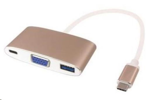 Obrázek PREMIUMCORD Převodník USB3.1 na VGA + USB3.0 + PD