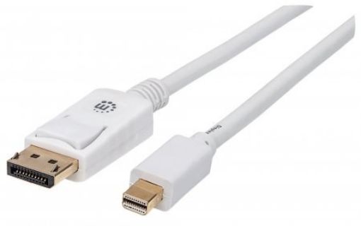 Obrázek MANHATTAN kabel Mini DisplayPort Male to DisplayPort Male, 2m, White