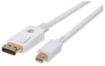 Obrázek MANHATTAN kabel Mini DisplayPort Male to DisplayPort Male, 1m, White