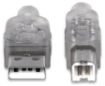 Obrázek MANHATTAN Kabel USB 2.0 A-B propojovací 4,5m stříbrný